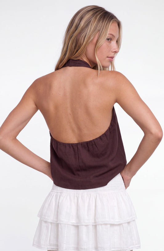Burgundy Halter Blouse