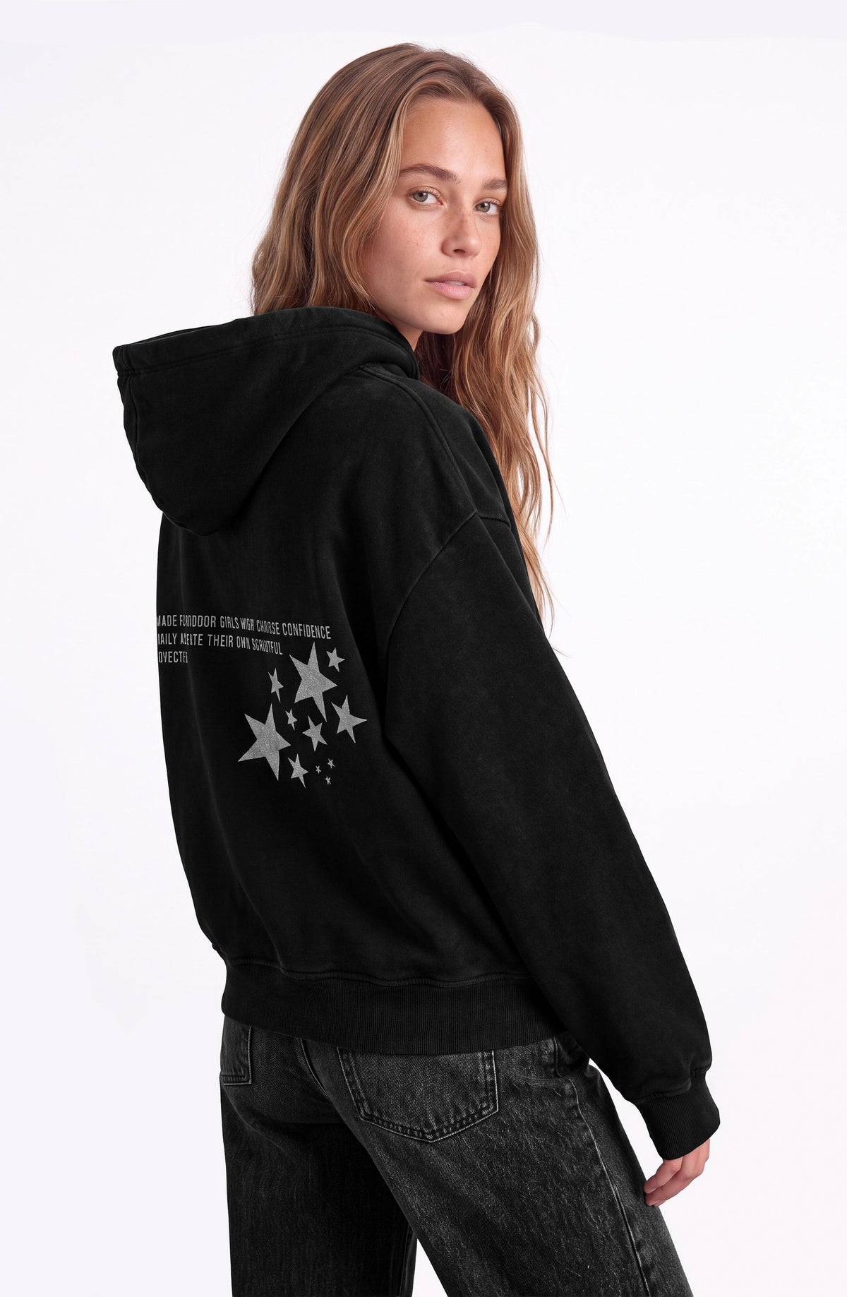 Raindoor Girls Black Hoodie Sweatshirt