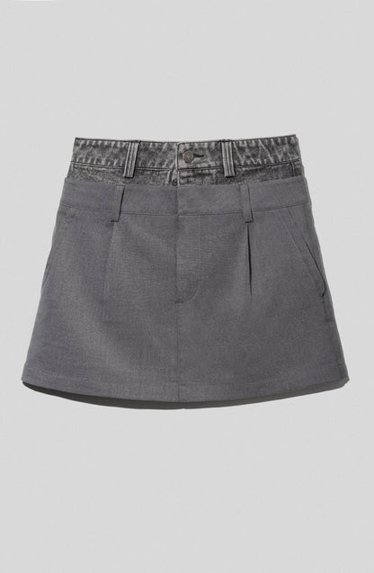 Double Waistband Skirt Black