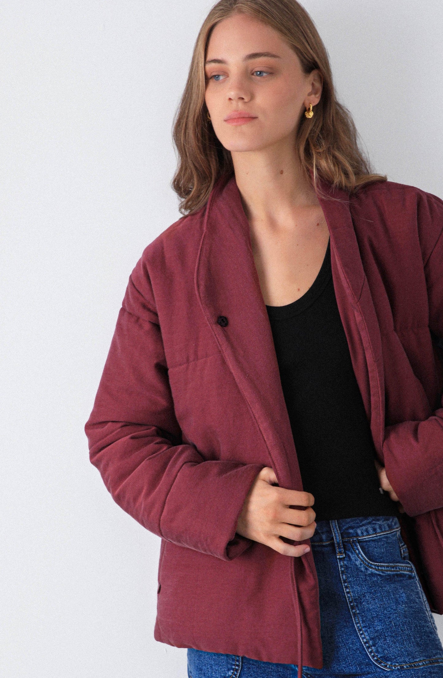 Burgundy Crossed Bow Jacket