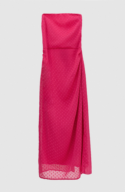 Fuchsia Strapless Dress with Bolero