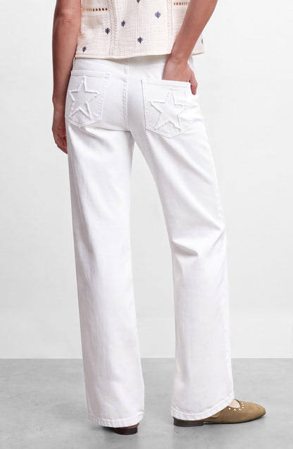 White Star Frayed Pants