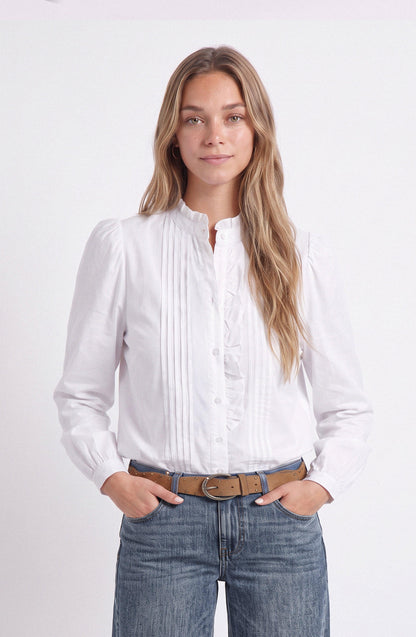 Front Flounce Blouse White
