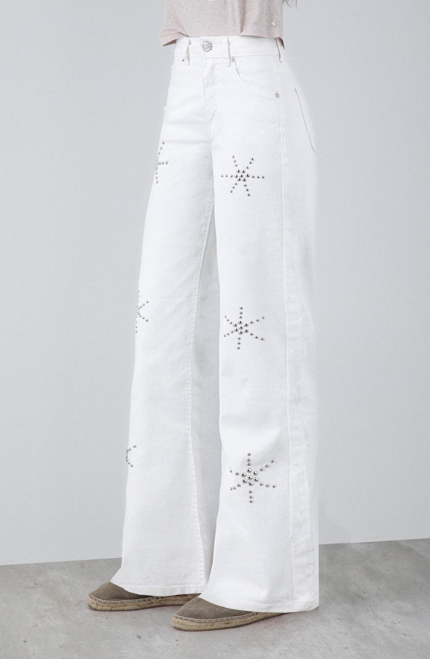 White Floral Print Pants