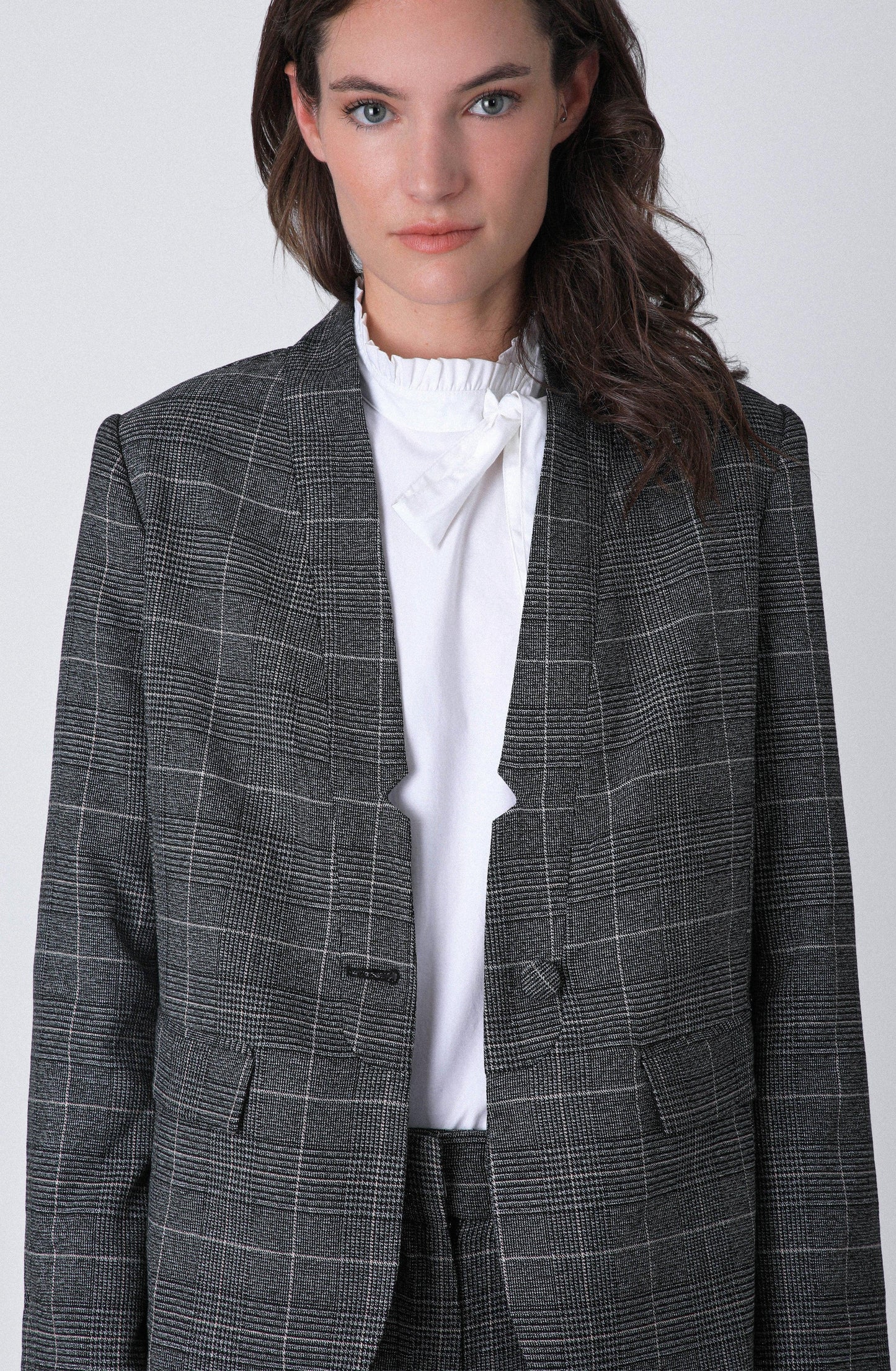 Gray Lurex Knit Blazer