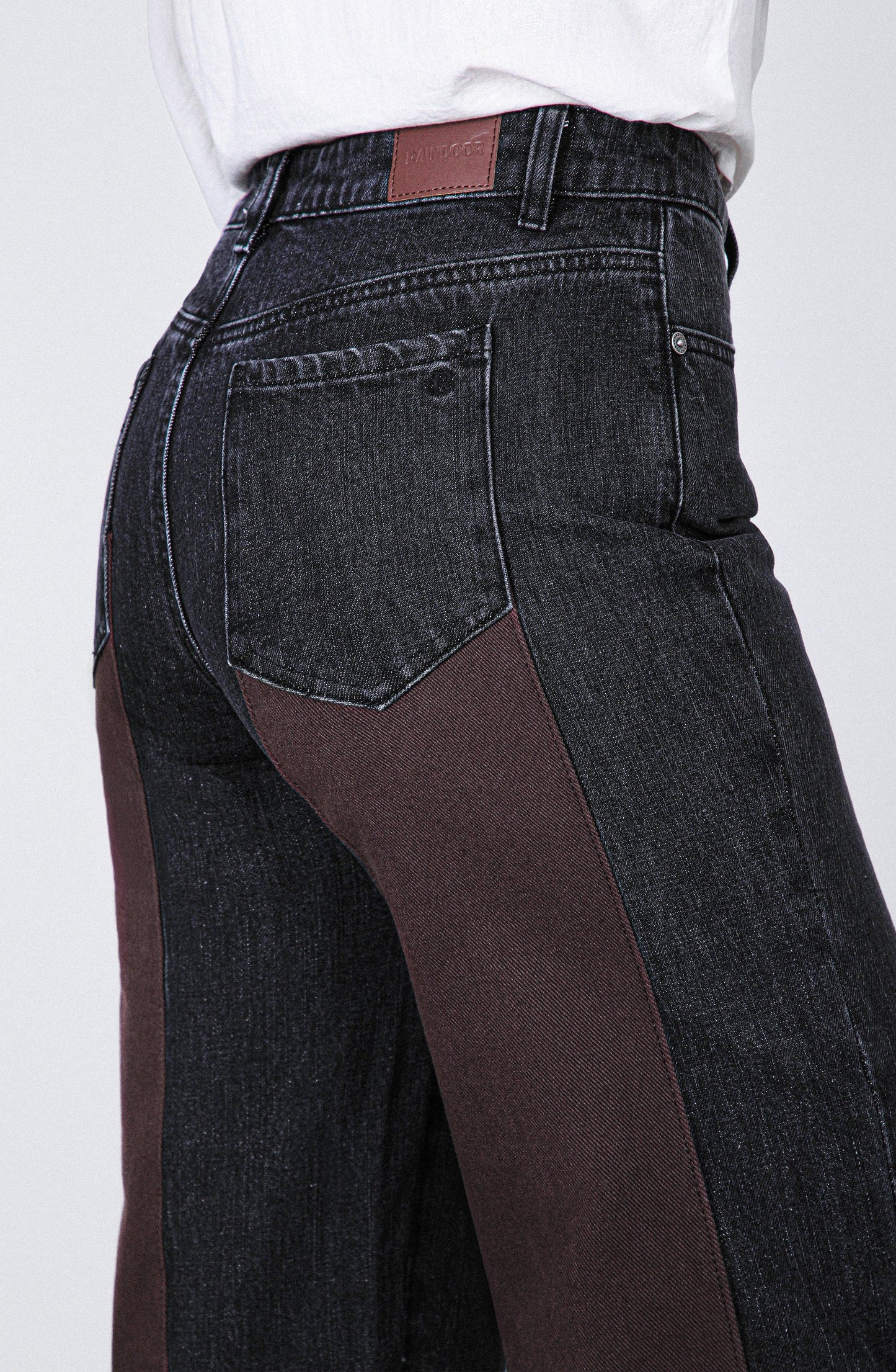 Brown Denim Pants with Application