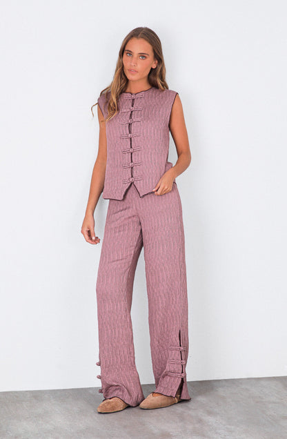 Rose Pants with Side Button Opening