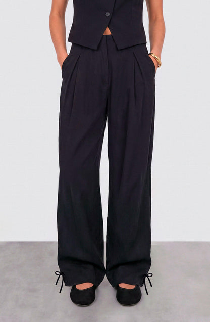 Black Tencel Tailored Pants