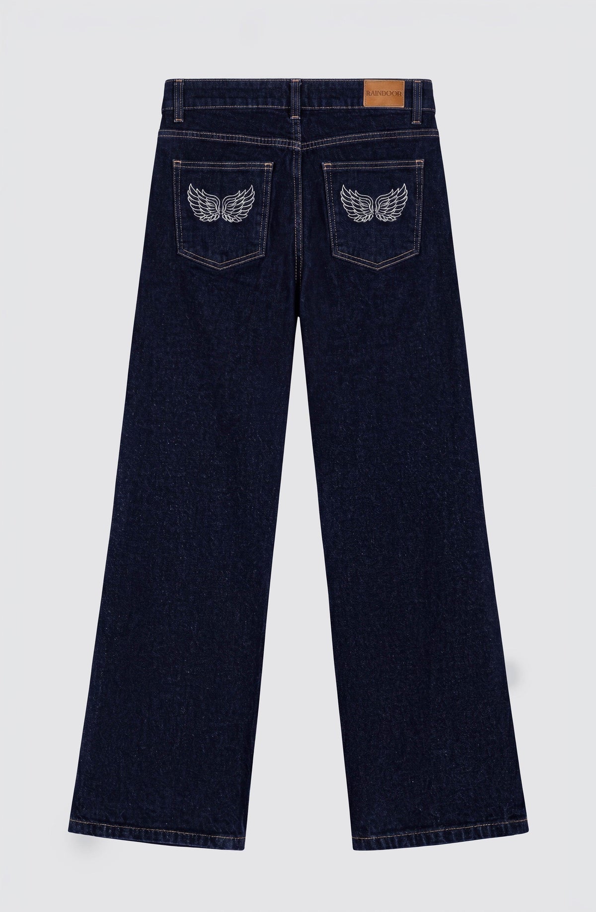 Low-Rise Embroidered Wings Pants