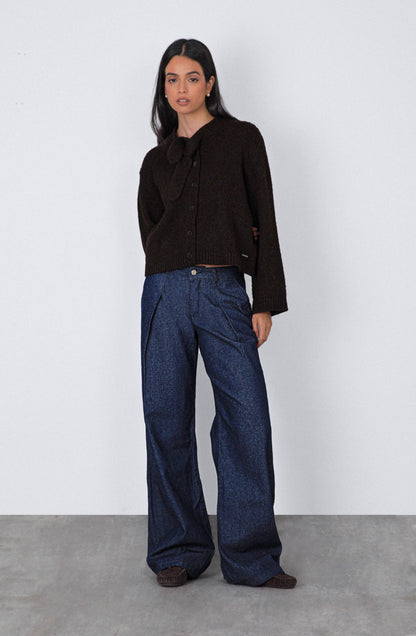 Blue Denim Tailored Pants