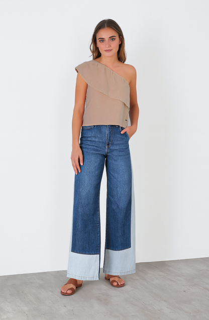 Bicolor White Stripe Pants