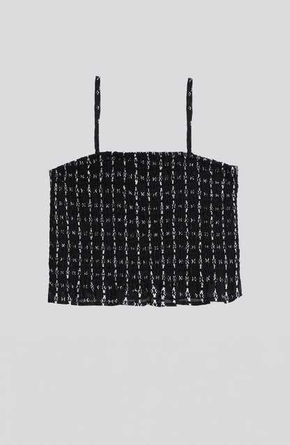 Full Print Black Panal Top