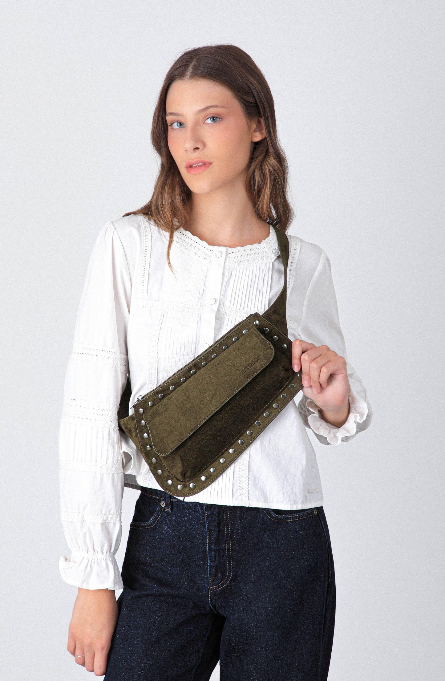 Green Studded Fanny Pack