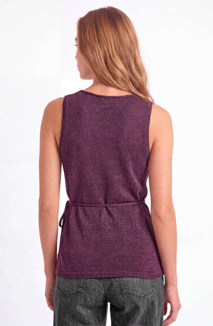 Purple Knit Bow Vest