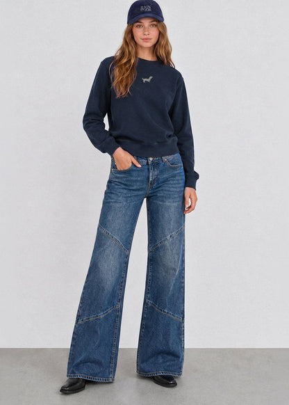 Dark Blue Seams Pants