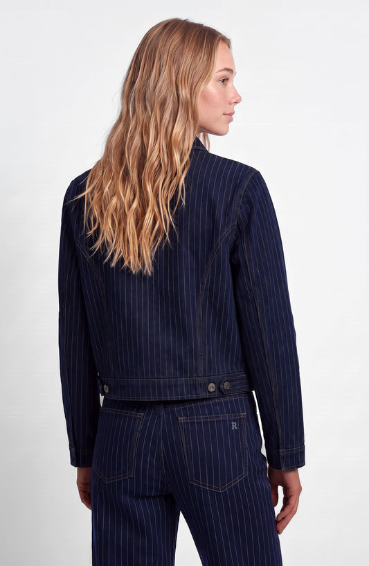 Indigo Striped Denim Jacket
