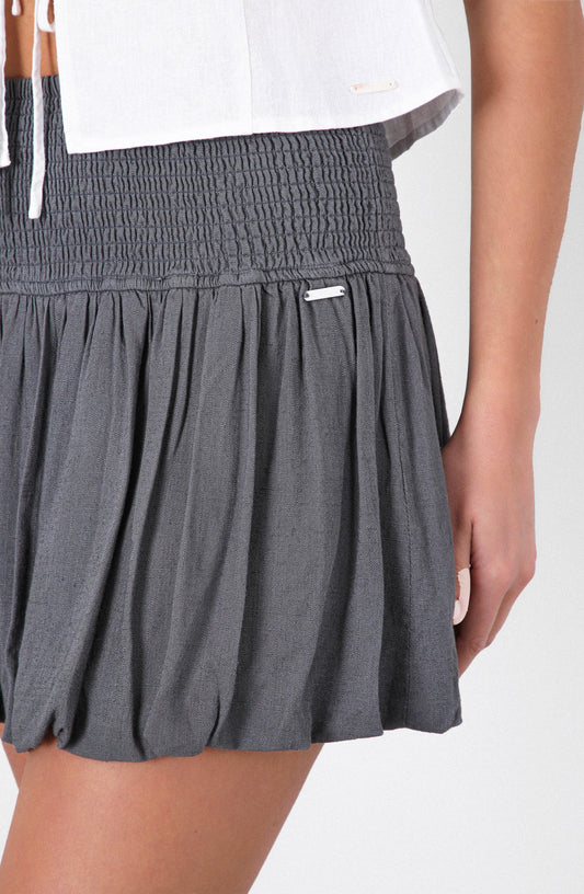 Grey Linen Balloon Skirt