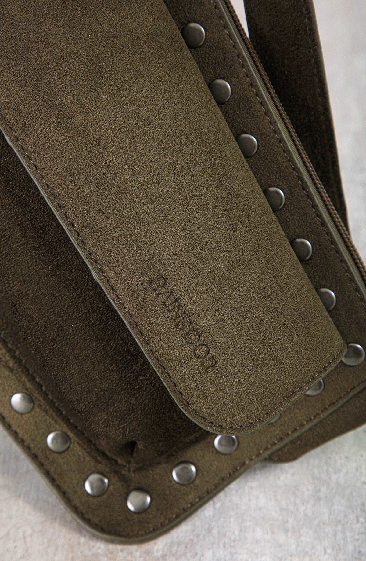 Green Studded Belt Bag