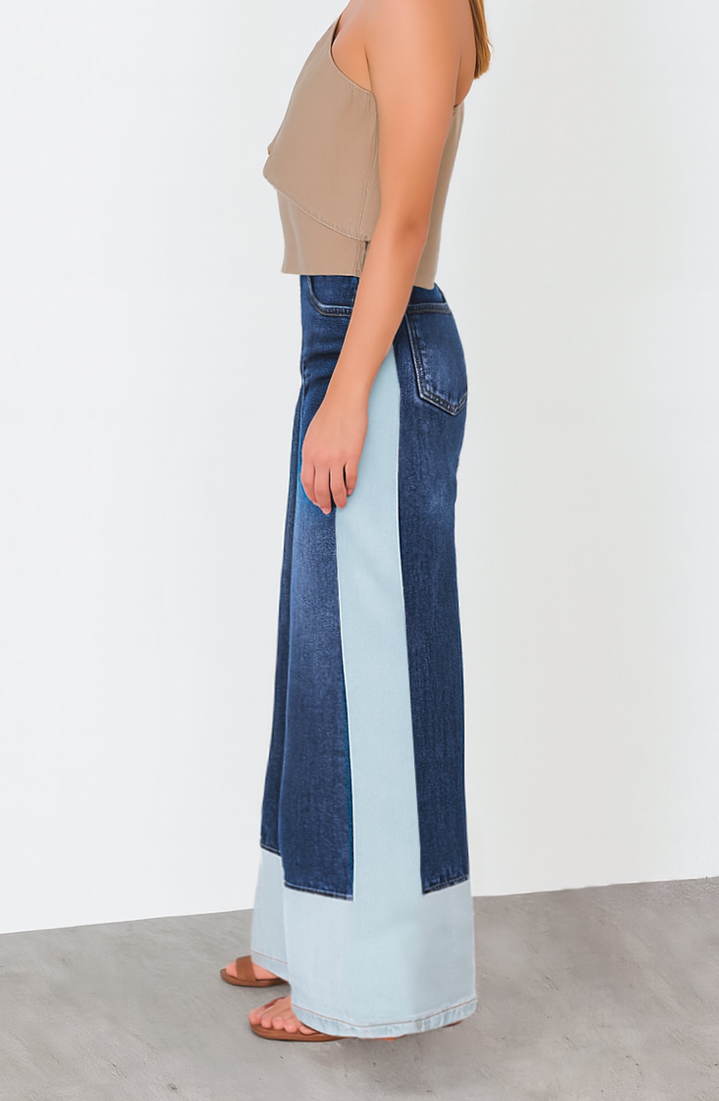 Bicolor White Stripe Pants