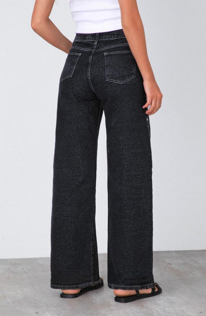 Black Front Buttonhole Pants