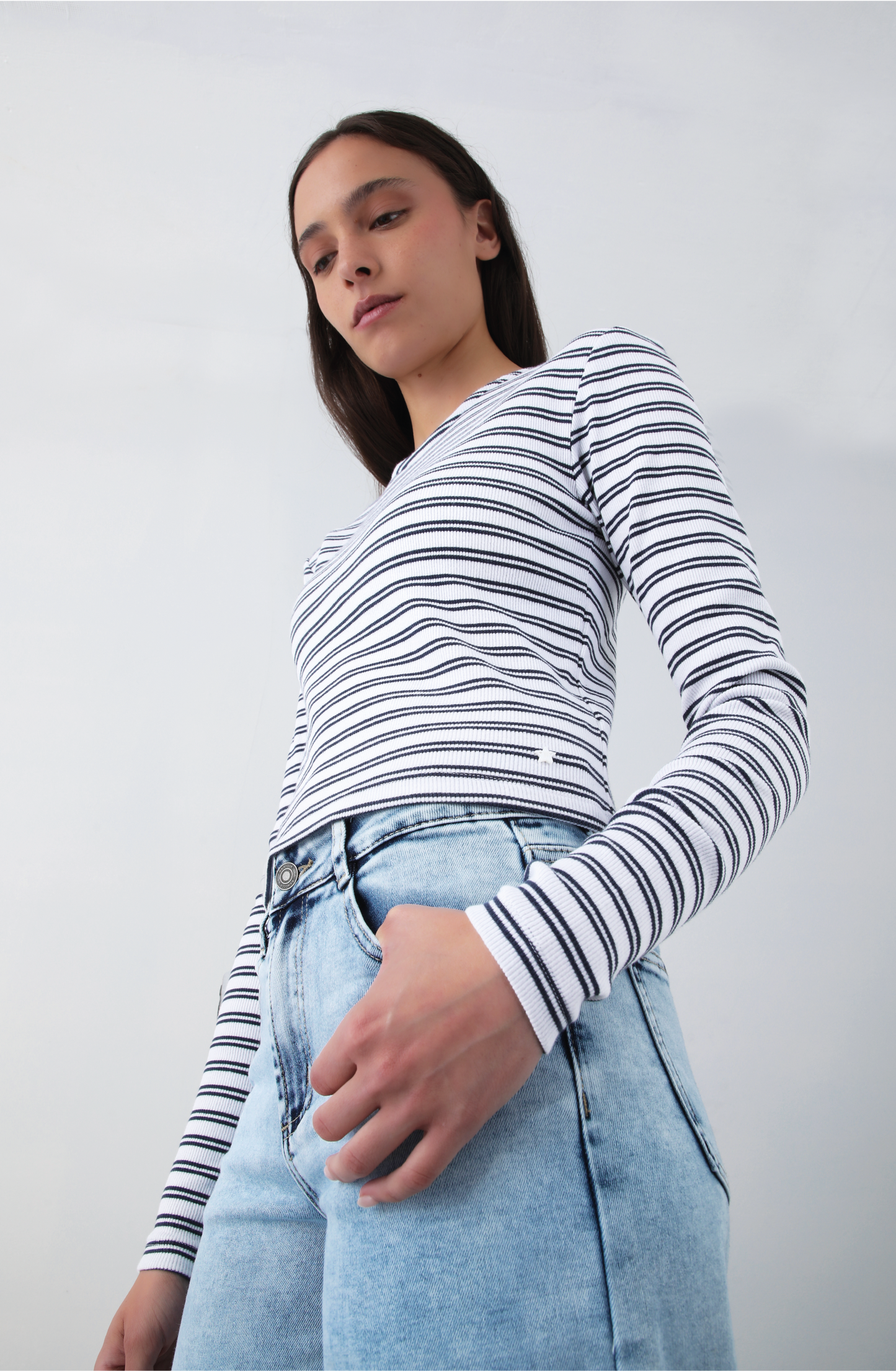 Long Sleeve T-Shirt Lineas White