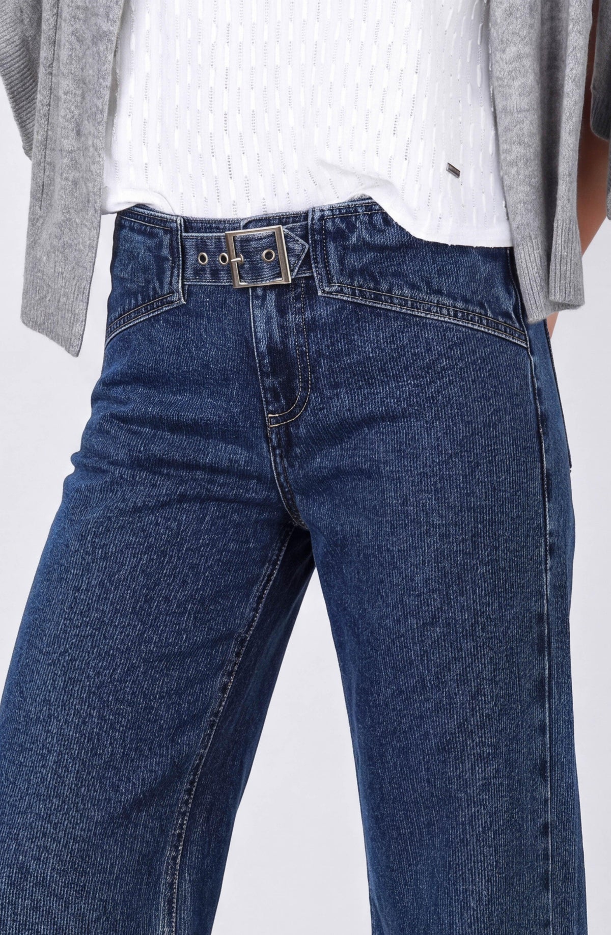 Low-Rise Buckle Pants