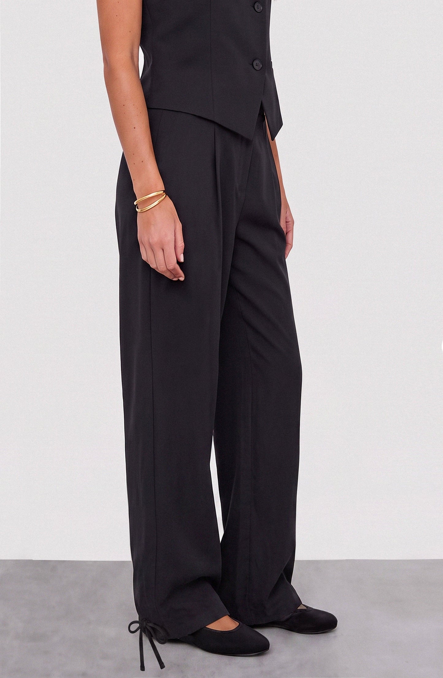 Tencel Black Tailored Pants