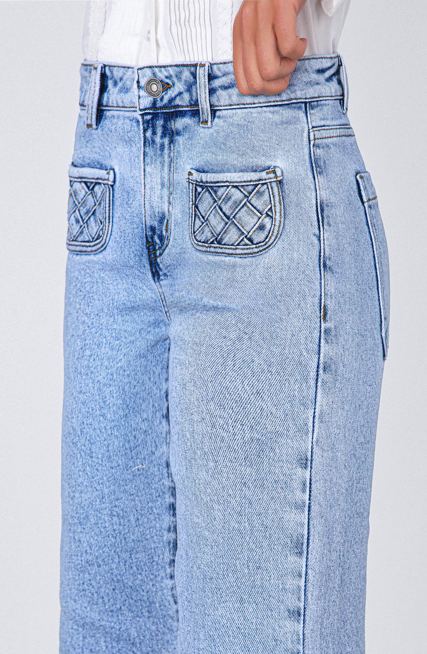 Pocket Knot Pants Blue