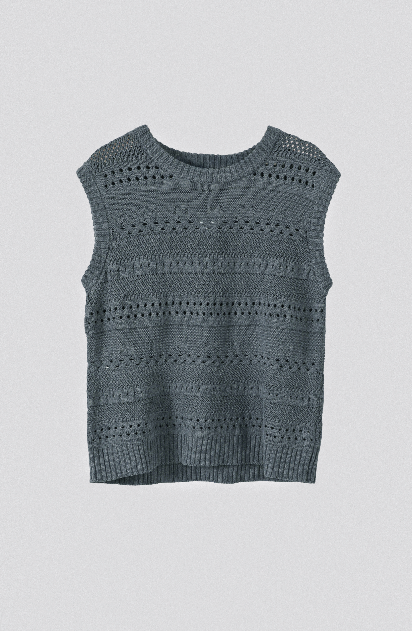 Gray Braided Sweater Vest