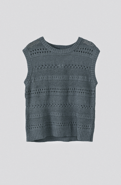 Gray Braided Sweater Vest