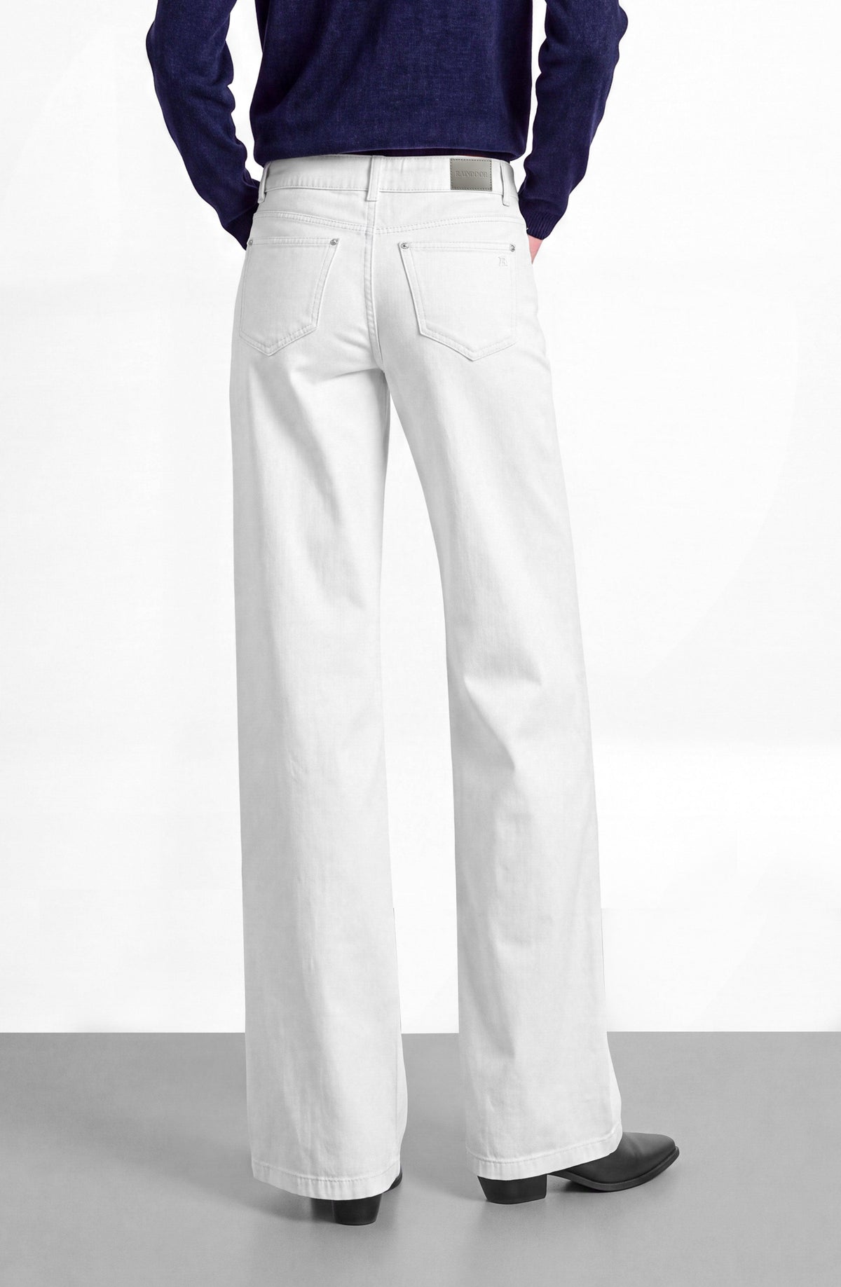 White Belted Waistband Pants