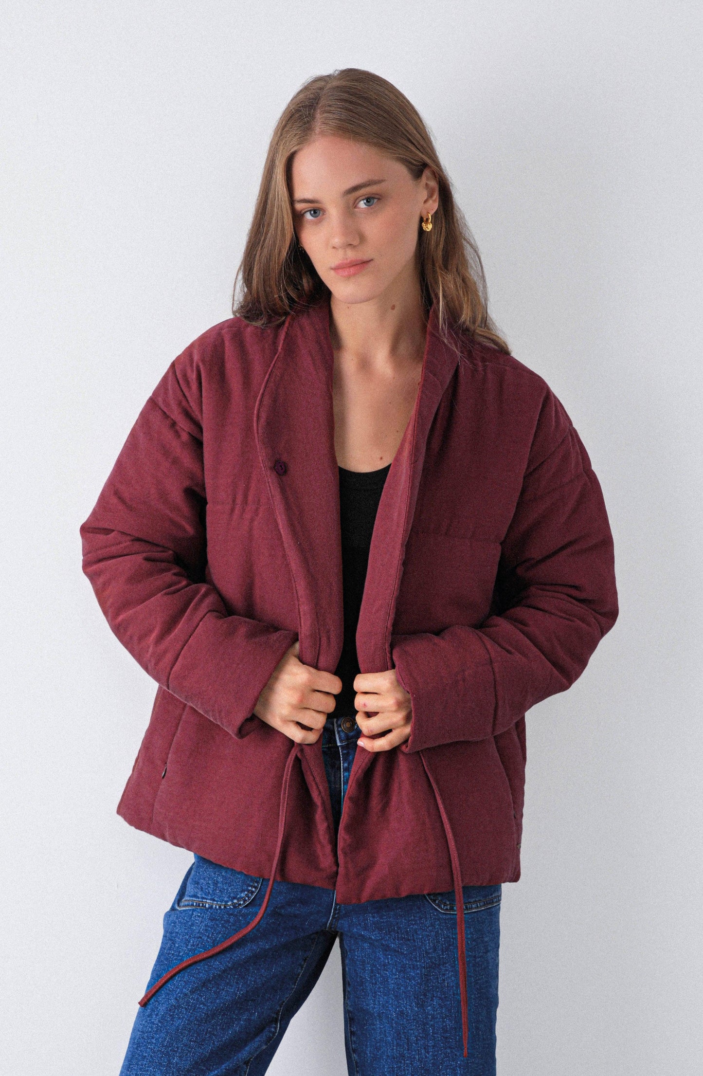 Burgundy Crossed Bow Jacket