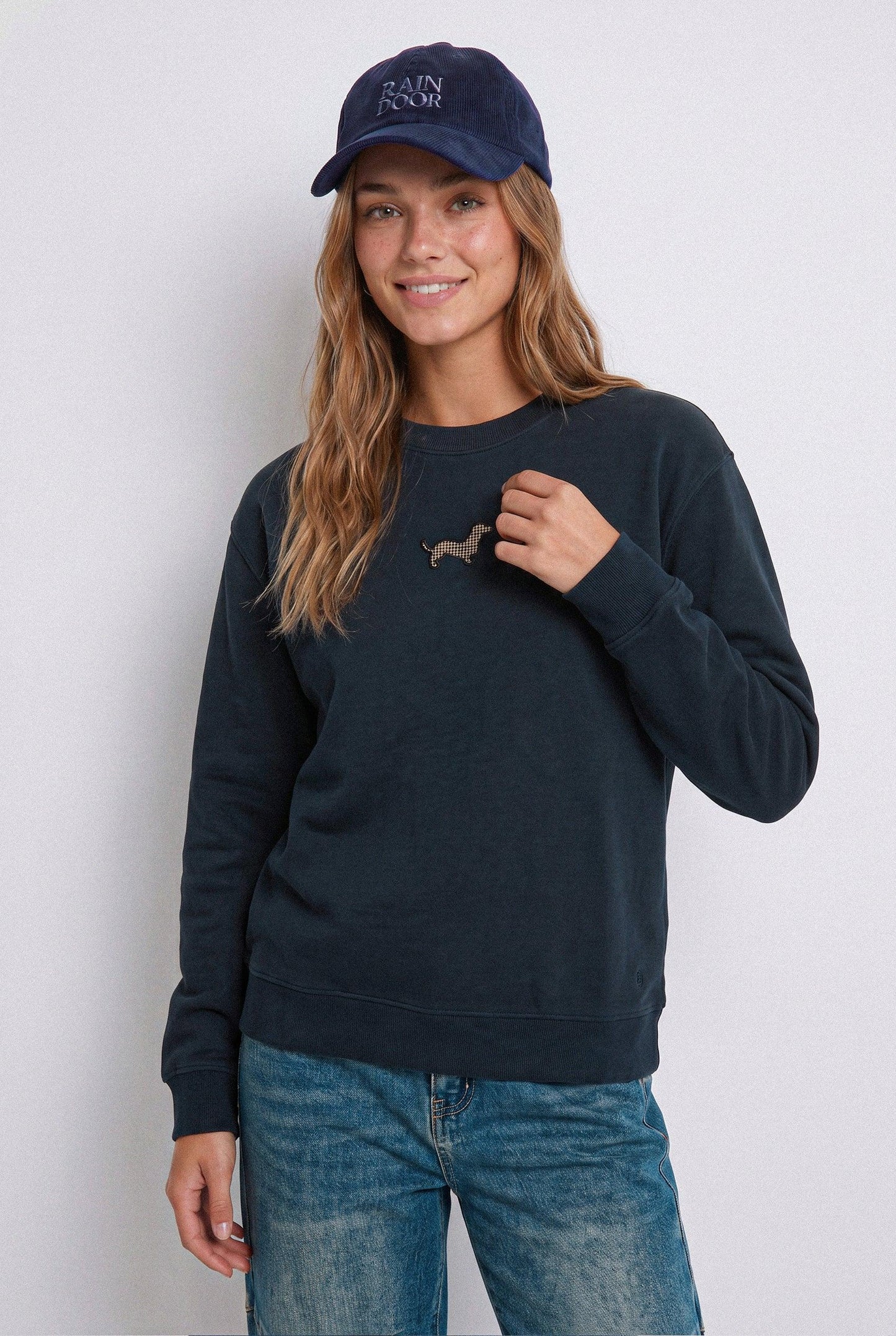 Black Crew Neck Dog Hoodie