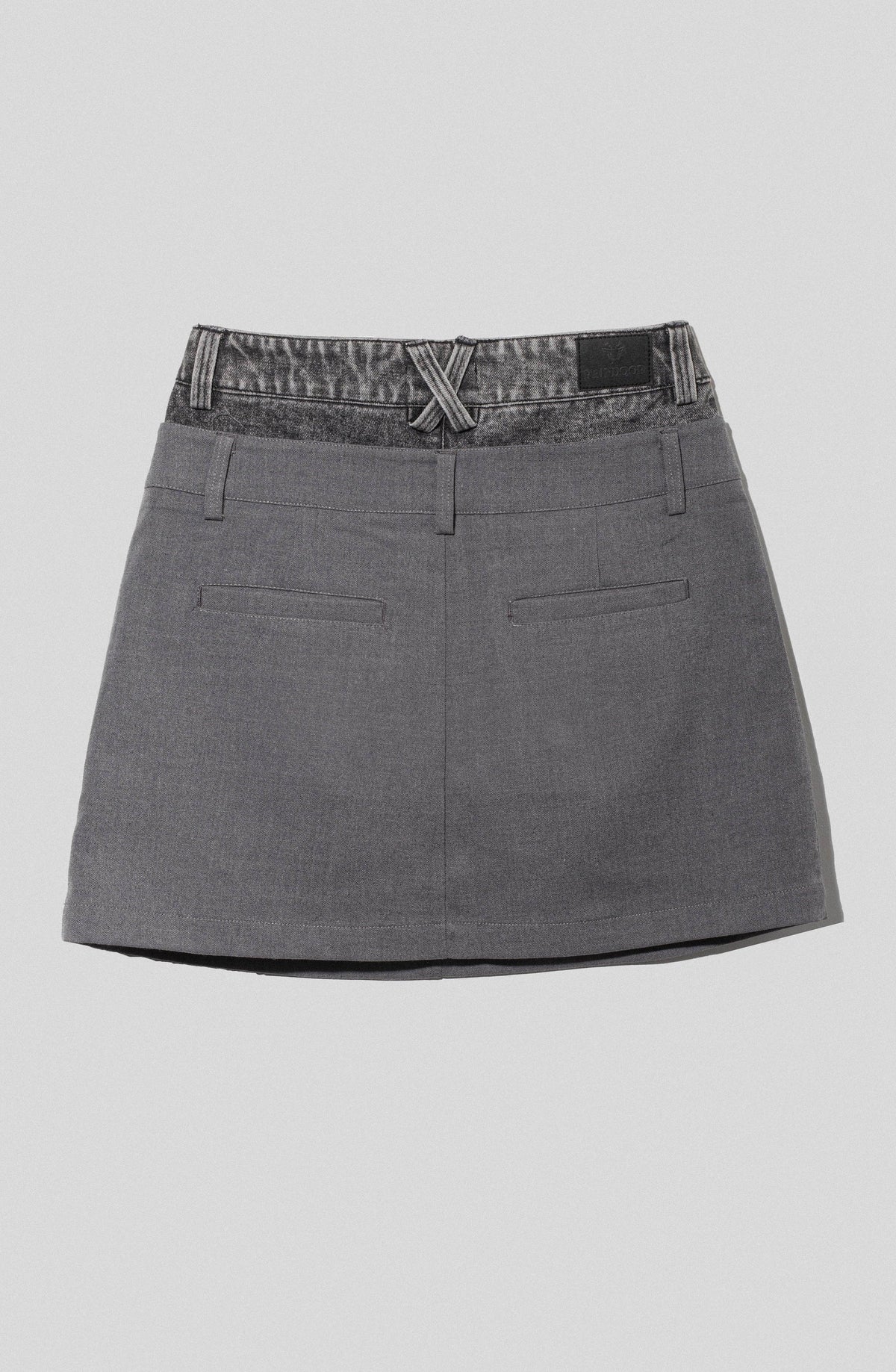 Double-Waistband Black Skirt