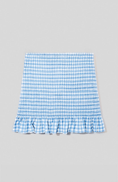 Vichy Light Blue Honeycomb Skirt
