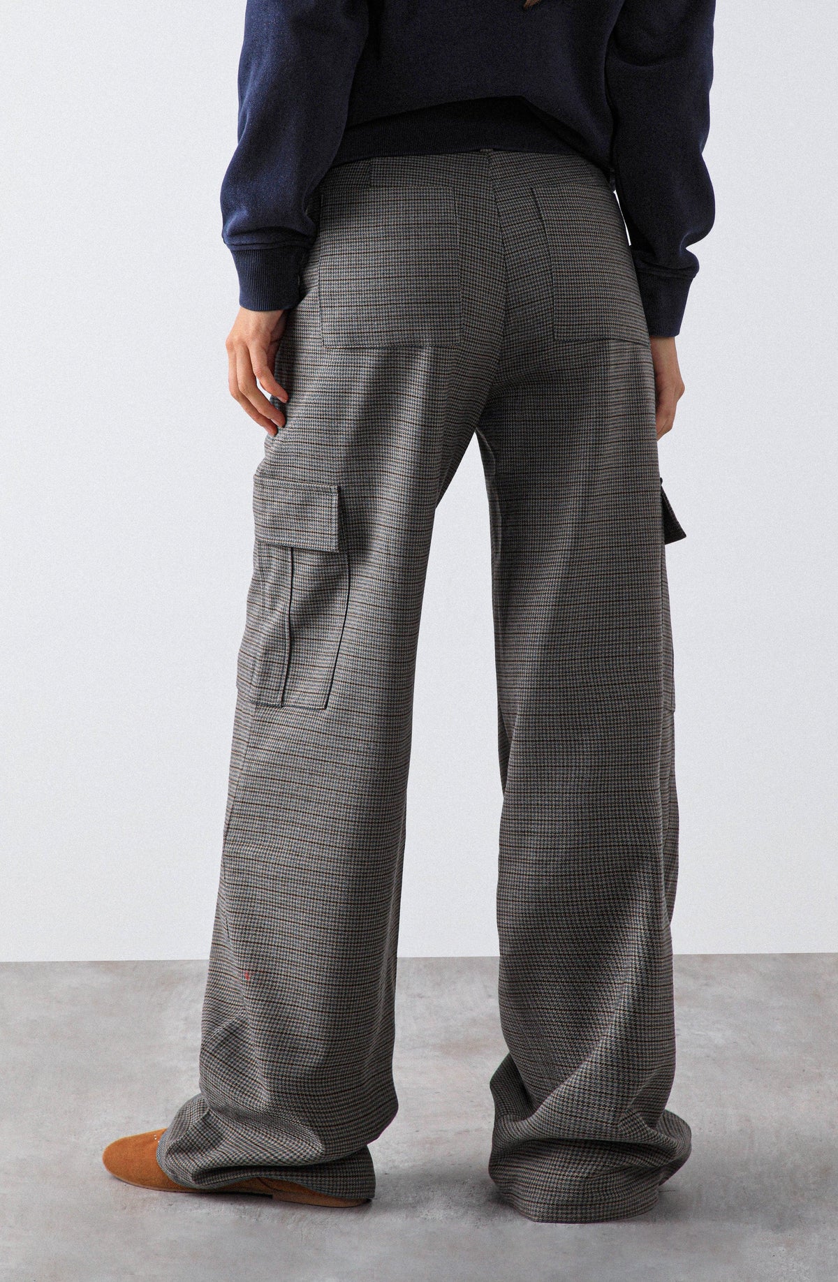 Brown Knit Cargo Pants