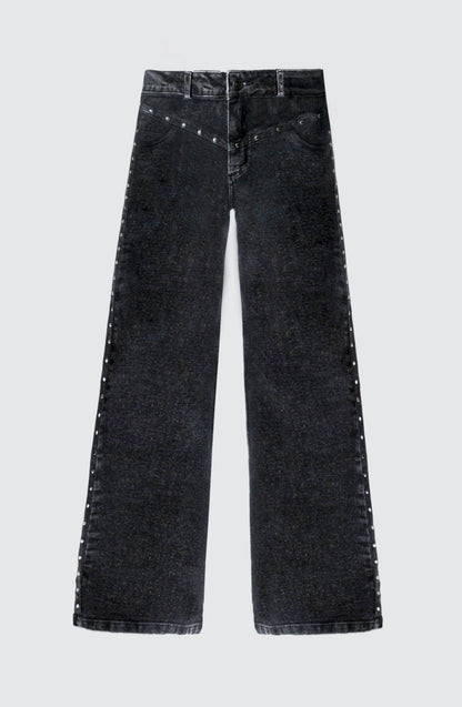 Black Pants with Front Studs