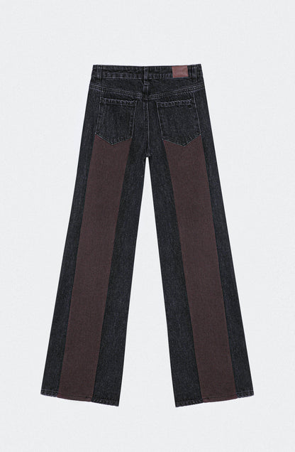 Brown Denim Pants with Application