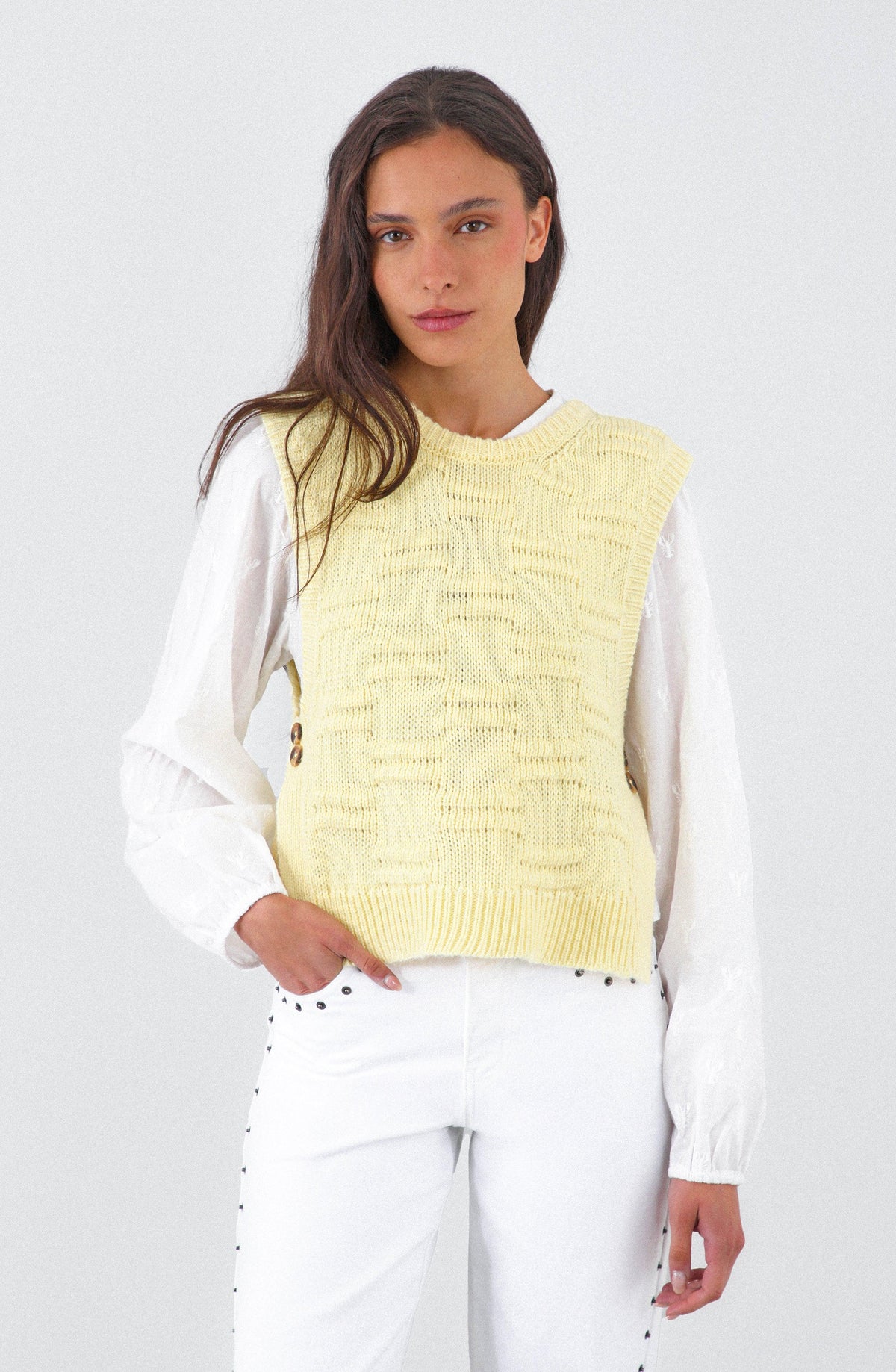 Butter Yellow Knit Vest