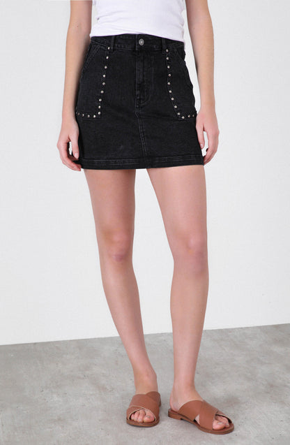 Black Studded Skirt