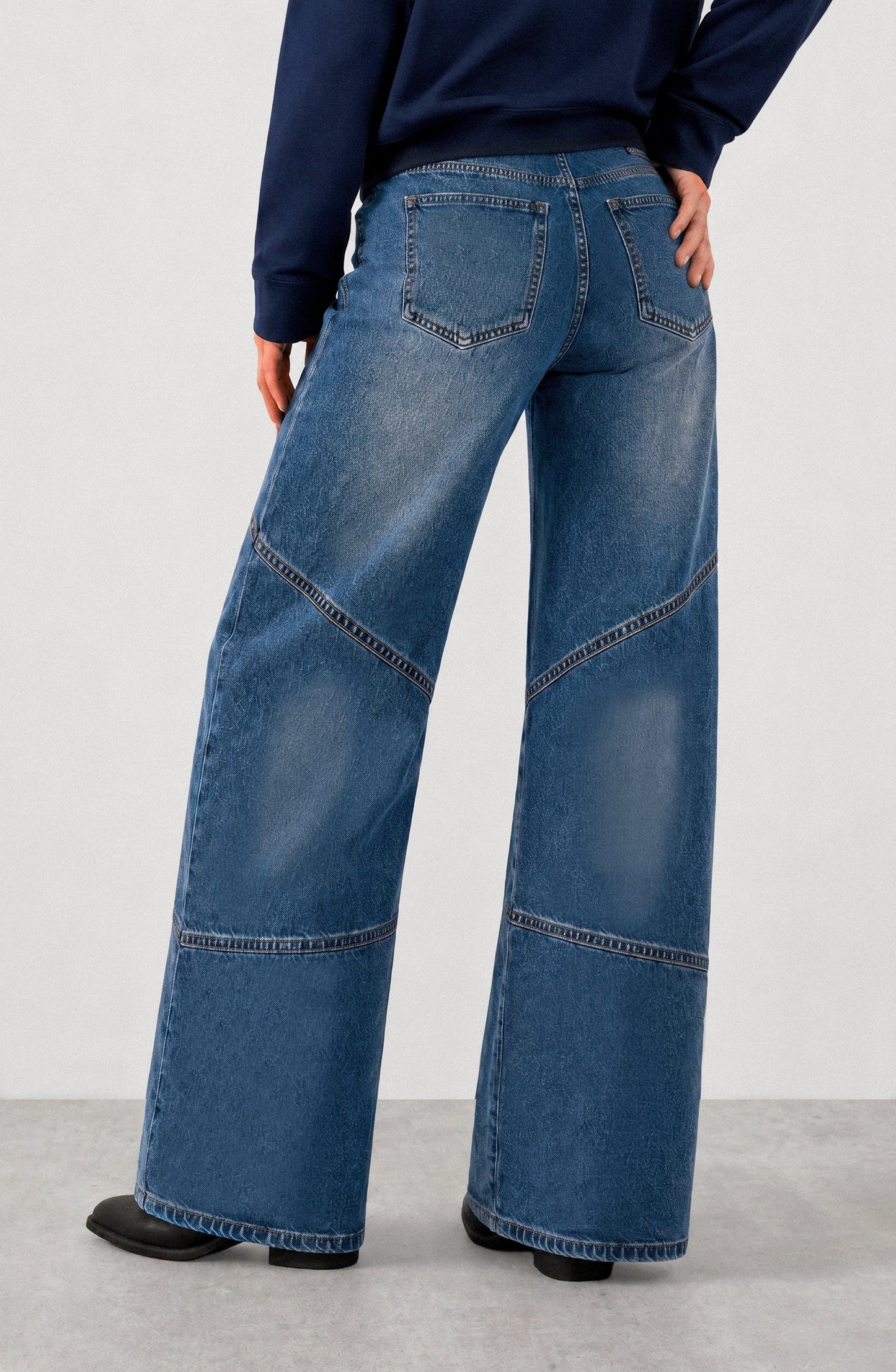 Dark Blue Seams Pants