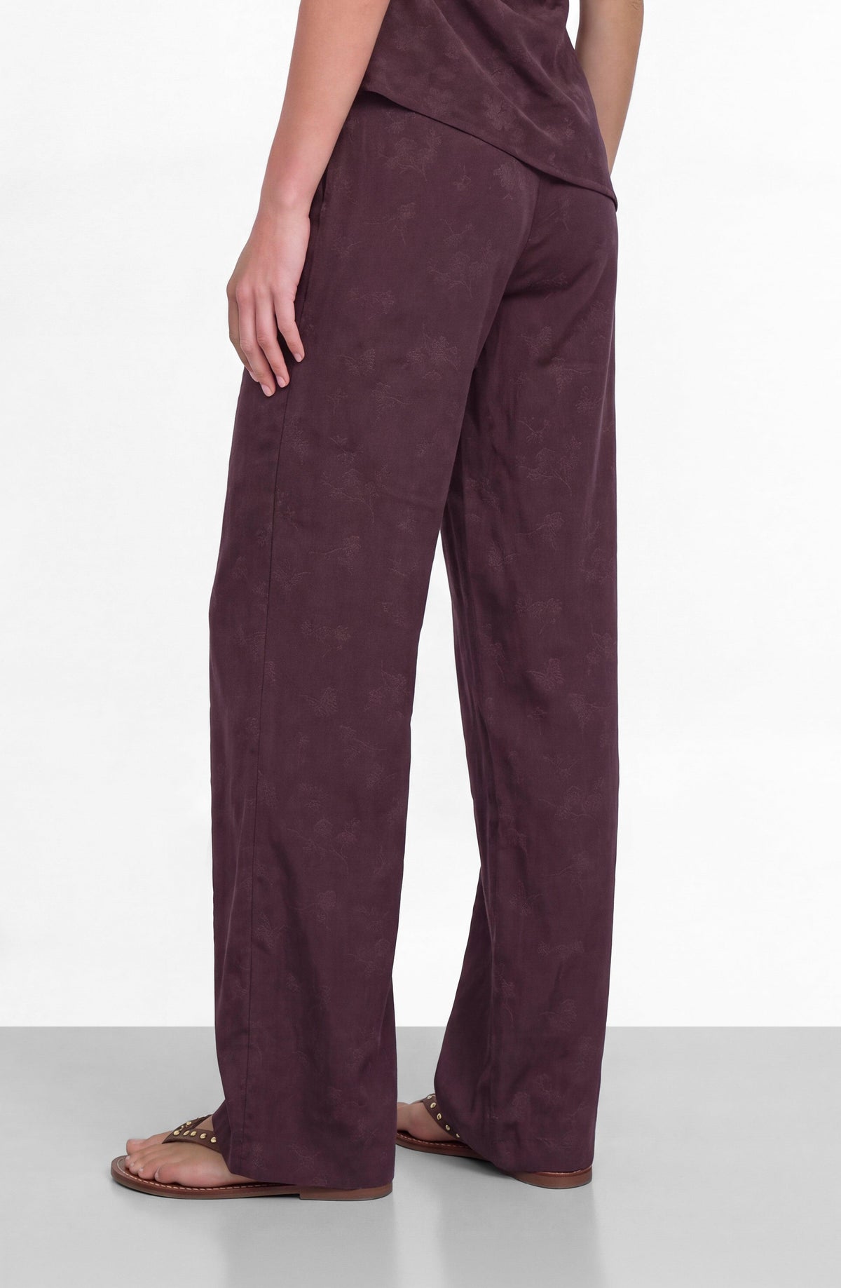 Purple Pants with a Wide Waistband