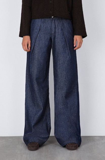 Blue Denim Tailored Pants
