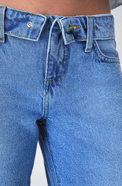 Blue Inverted Waistband Pants