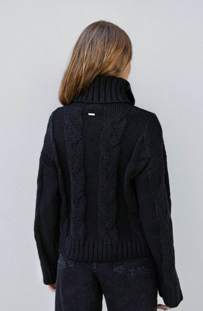Black Braided Sweater