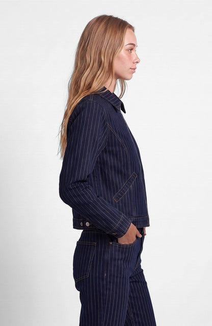 Indigo Striped Denim Jacket