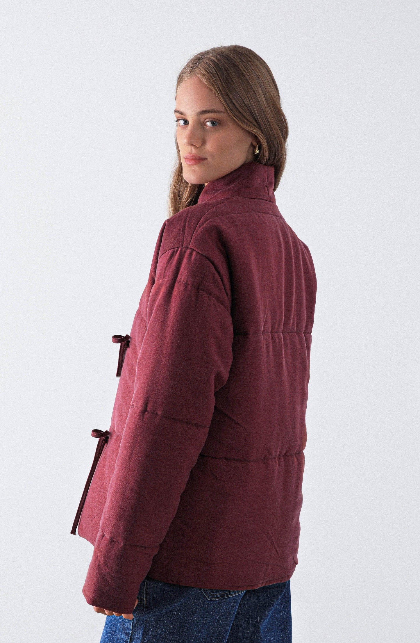 Burgundy Crossed Bow Jacket