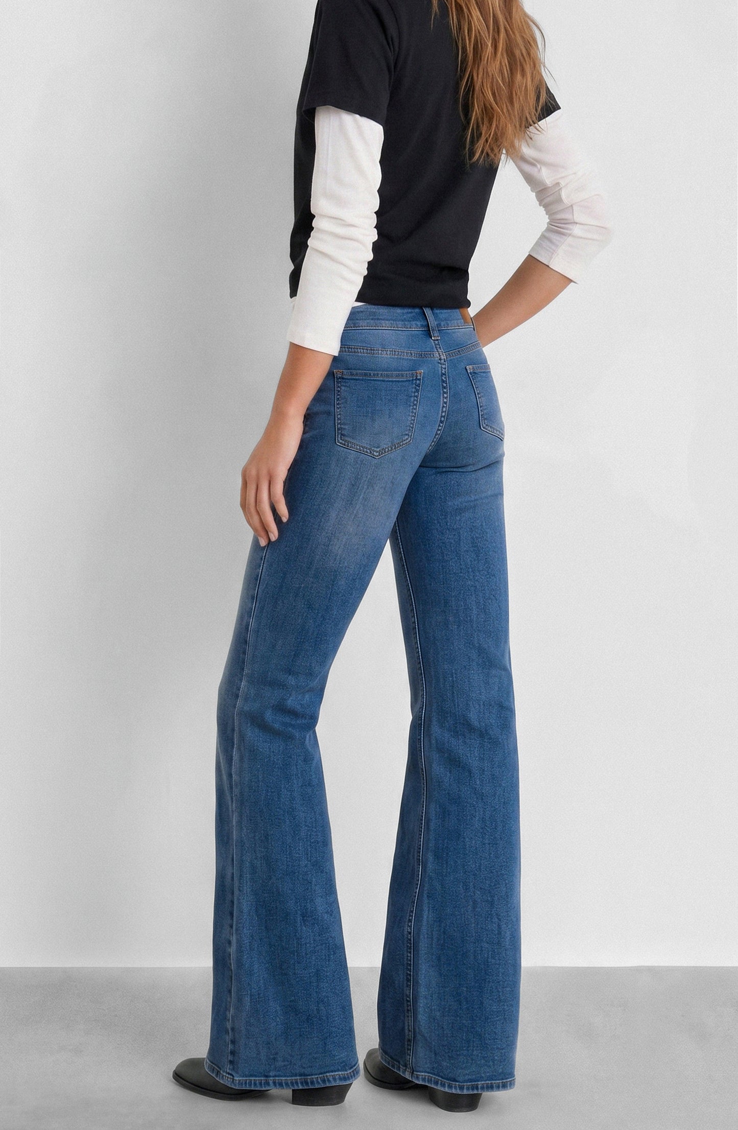 Blue Button Waistband Pants