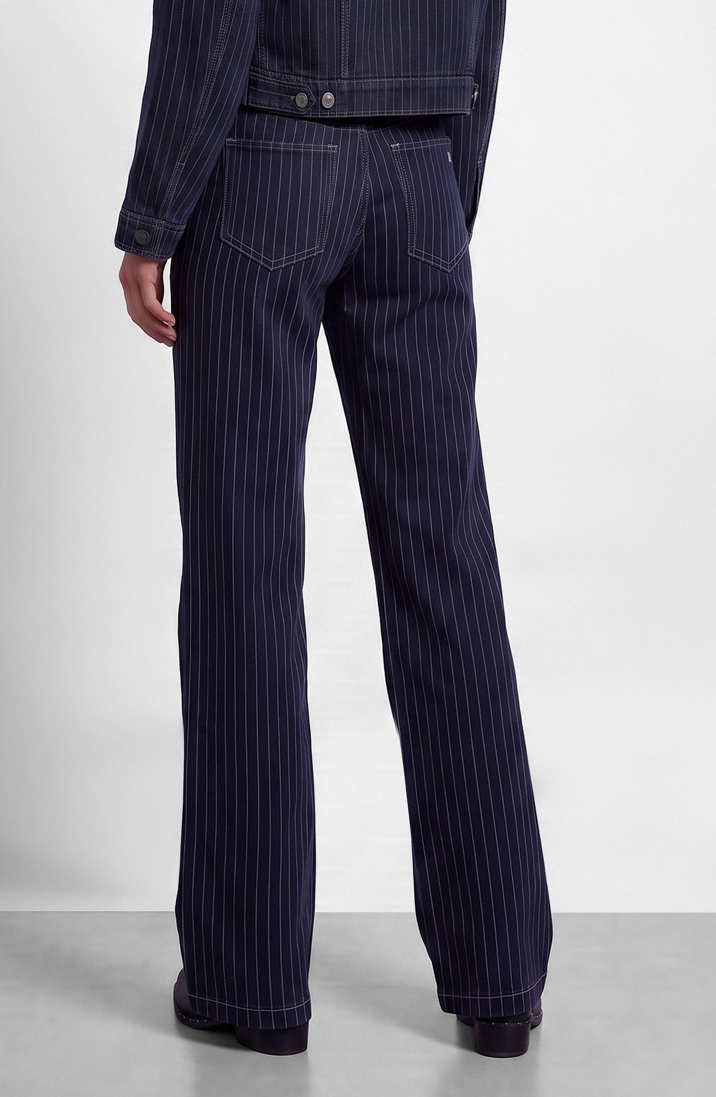 Indigo Striped Denim Pants