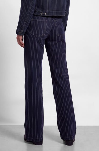 Indigo Striped Denim Pants